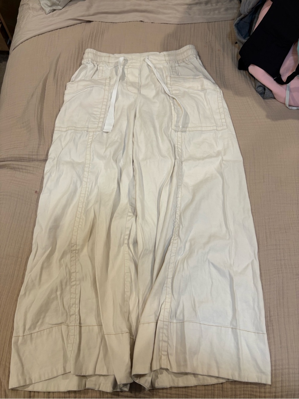 Anthropologie Maeve Pants Turner Utility Cargo Carpenter white Size medium